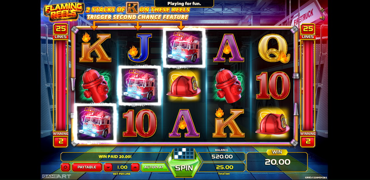 Flaming Reels Slot Look & Feel